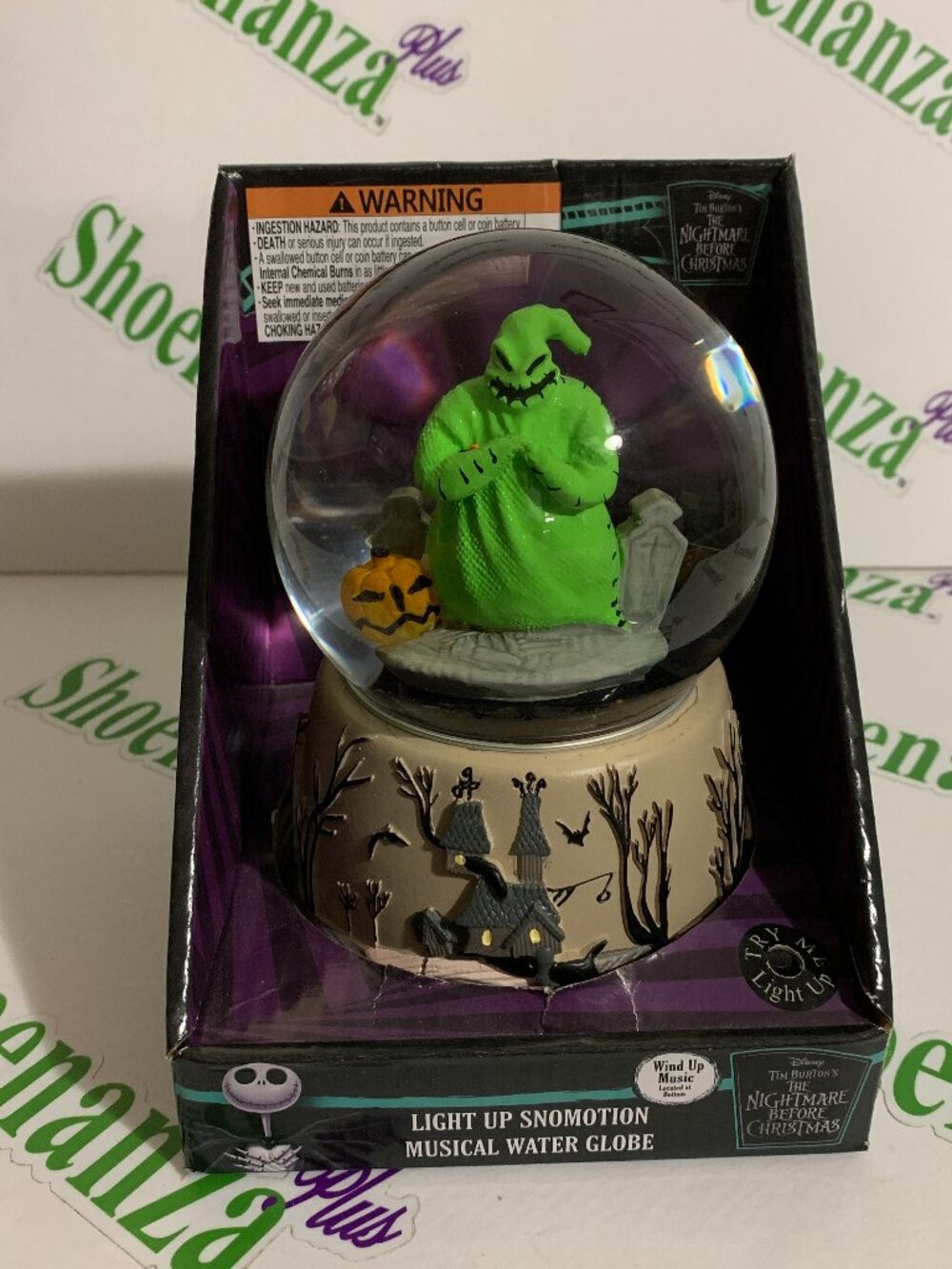 Nightmare Before Christmas Snow Globe Musical Light Up Oogie Boogie Halloween